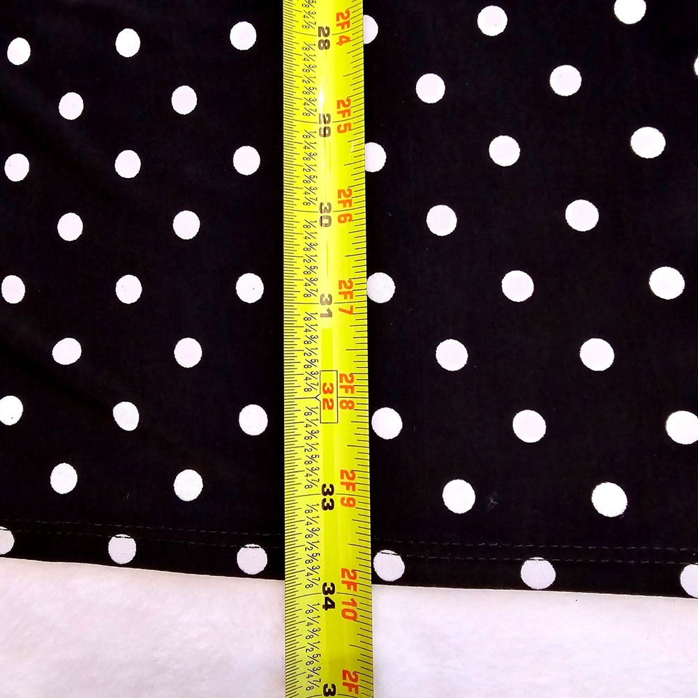 MSK Petite Black White Polka Dot Zipper Neck 3/4 Sleeve Dress SP - Picture 10 of 11